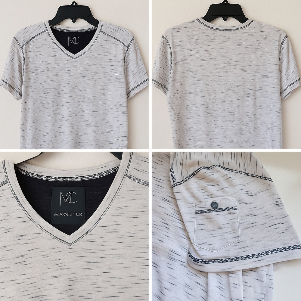 Modern Culture Men's Medium T-Shirt Heather Gray V-Neck Athleisure Streetwear‎
